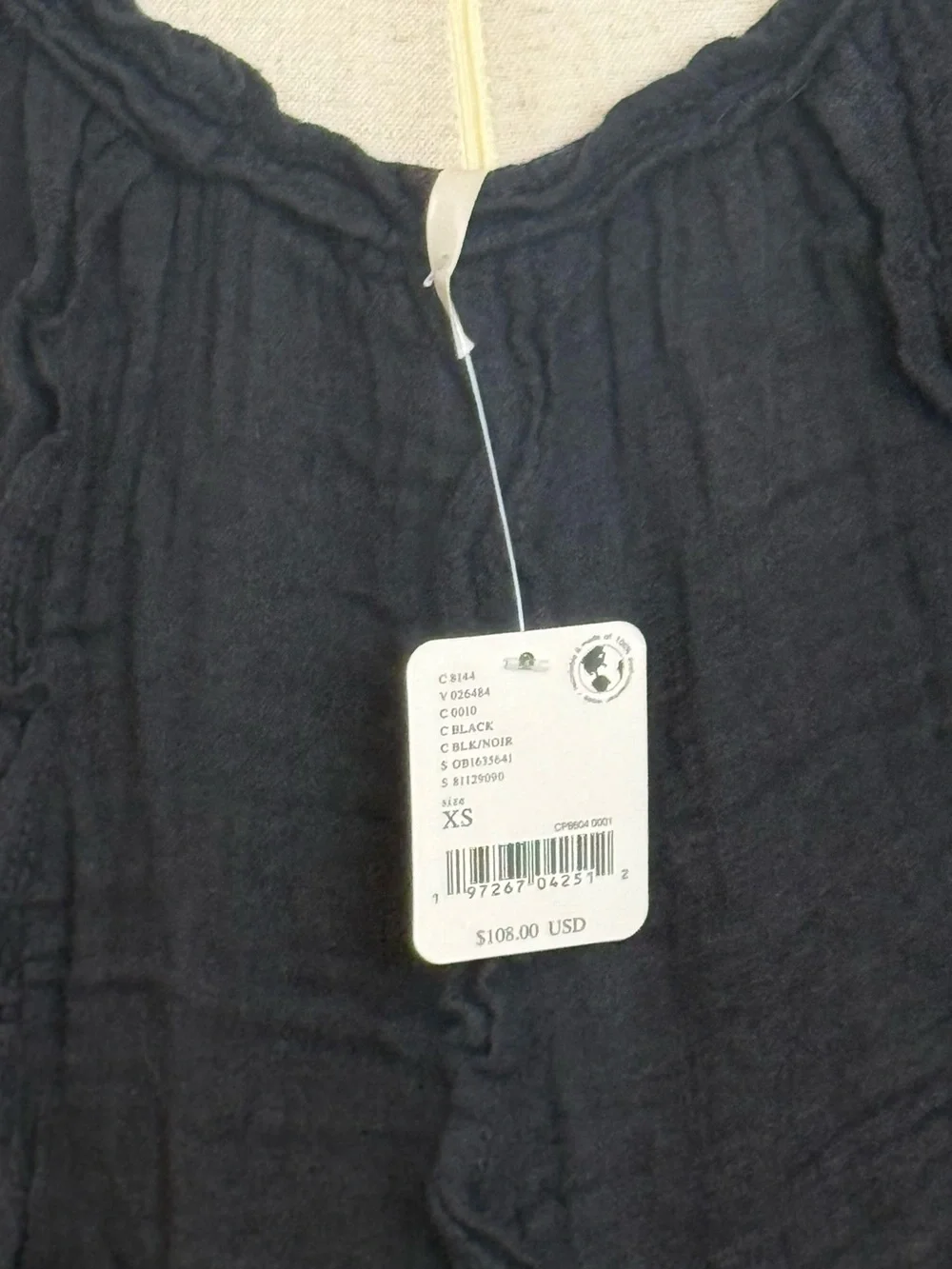 NWT Free People McKinley Maxi Dress XS BLACK